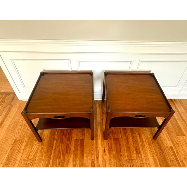 Kittinger Pair of Vintage Kittinger Mahogany End Tables – Buffalo, New York For Sale - Image 4 of 10