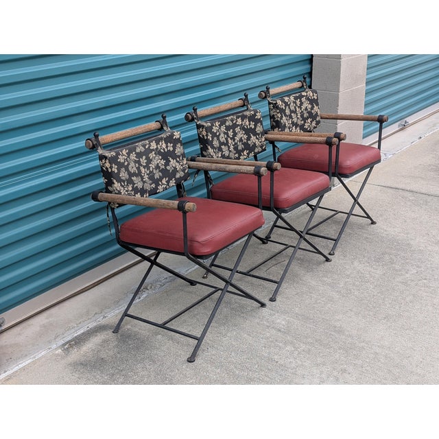 Cleo Baldon Set of 3 Vintage Cleo Baldon Style Iron Dining Chairs, c.1970s For Sale - Image 4 of 9