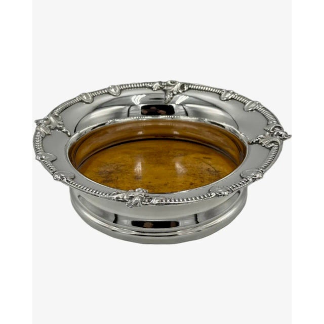 Silver Mid 20th Century Vintage Silver Plated Champagne Bottle Coaster For Sale - Image 8 of 13