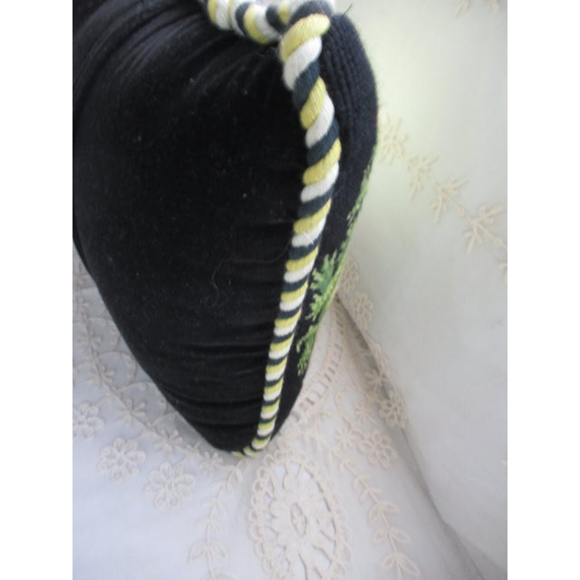 Textile Vintage Needlepoint Christmas Pillow With Ornate Frog Design 16 X 13 For Sale - Image 7 of 7