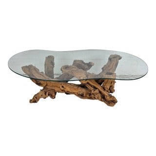 Mid 20th Century Olive Root Driftwood Coffee Table For Sale