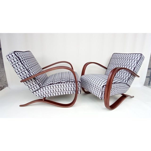 Modern H-269 Armchairs by Jindrich Halabala for Up Zavody, 1930s, Set of 2 For Sale - Image 3 of 14