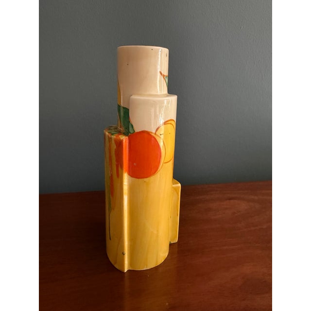 1930s Clarice Cliff Bizarre Tube Vase, in Delicia Citrus Pattern, Printed Bizarre Marks Under For Sale - Image 5 of 7