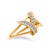 Contemporary 14K Yellow Gold Plated .925 Sterling Silver 1/4 Cttw Diamond Interlocking Bypass Ring (I-J Color, I1-I2 Clarity) - Size 9 For Sale - Image 3 of 6