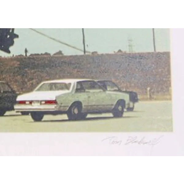 This serigraph on Somerset Paper, titled "Battleship Texas," was created by the American artist, Tom Blackwell, in 1980....