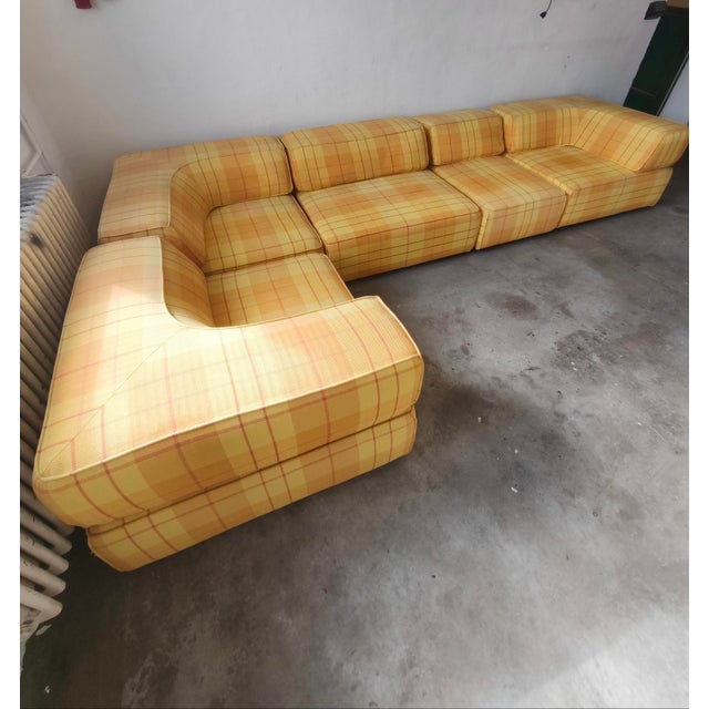 Textile Yellow-Orange Five-Piece Cor Trio Modular Sofa by Team Form AG, 1970s For Sale - Image 7 of 10