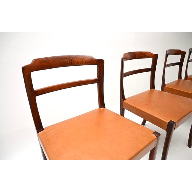 Mid-Century Modern Vintage Danish Dining Chairs by Ole Wanscher, 1960, Set of 4 For Sale - Image 3 of 11