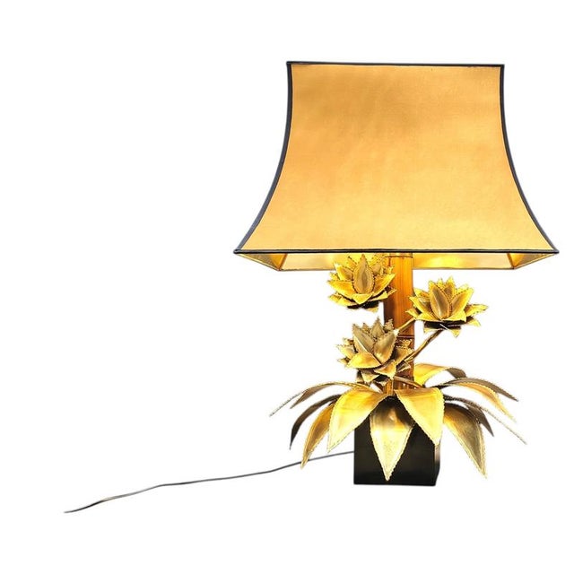 Floral Table Lamp from Maison Jansen, 1970s For Sale - Image 12 of 12