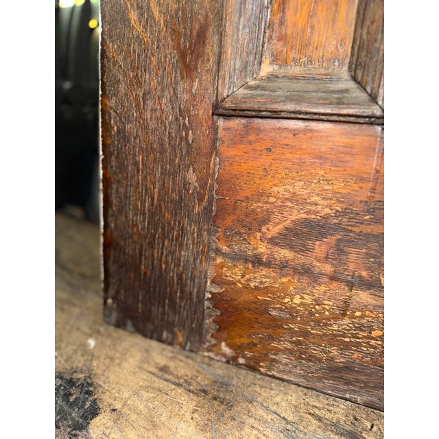 Brown Original 1920s Spanish Revival Style Arched Entry Door With Original Hardware and Arched Speakeasy For Sale - Image 8 of 12