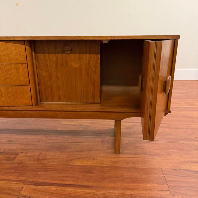 Stonehill Furniture Sled Leg Long Teak Sideboard For Sale - Image 10 of 11
