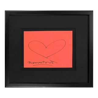 Romero Britto, Heart, Original Drawing, Hand Signed, Dedicated on Verso, Pop Art, Framed For Sale