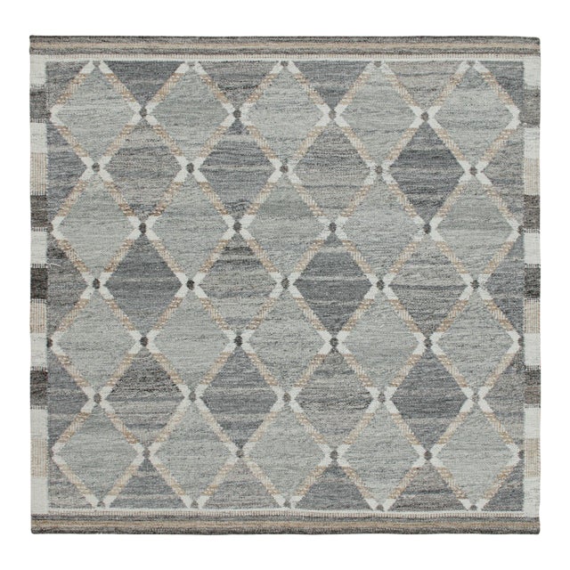 Rug & Kilim’s Custom Scandinavian Outdoor Rug With Geometric Pattern - 12'x15' For Sale