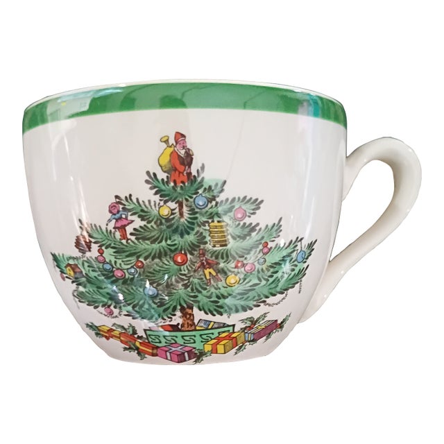 Late 20th Century Spode Christmas Tree Porcelain Mug Made in England For Sale