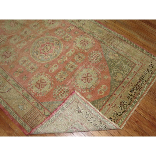 Pink Yin Yang Antique Khotan Rug - 5'4" x 8'3" For Sale In New York - Image 6 of 9
