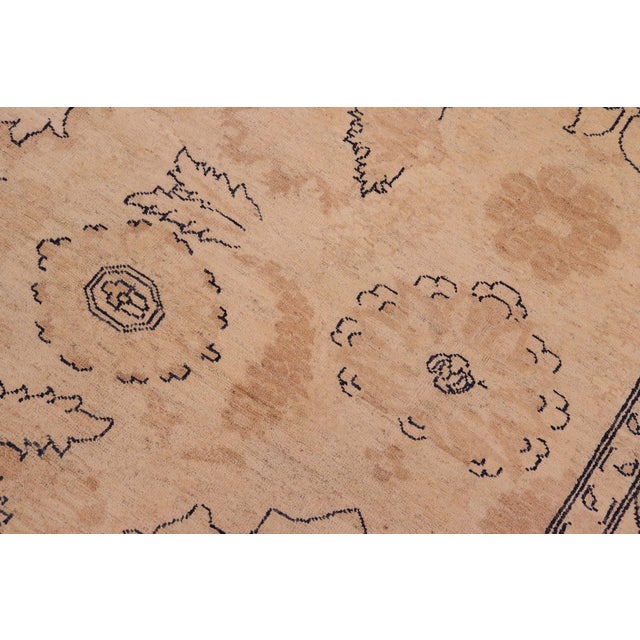 Classic Ziegler Beige Tan Hand-Knotted Wool Rug - 9'2'' X 11'11'' For Sale In New York - Image 6 of 8