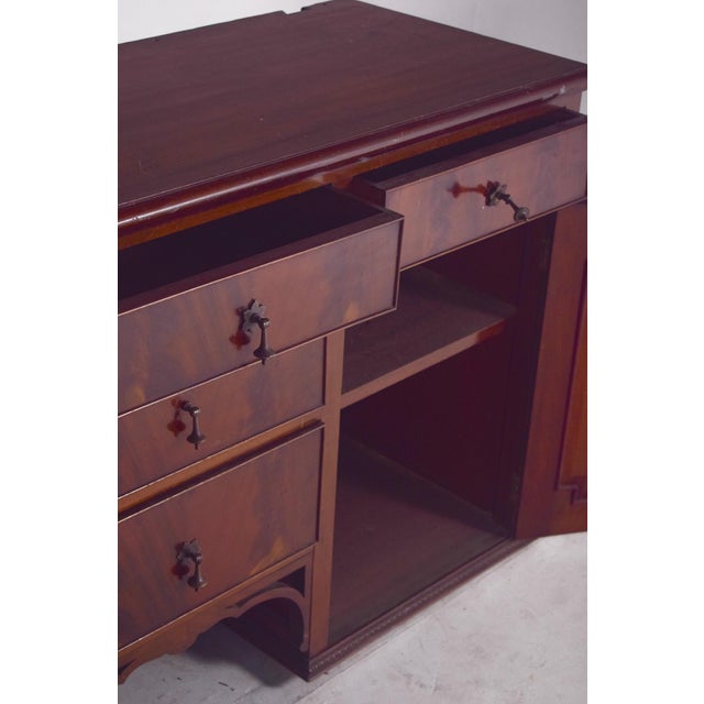 Brown Antique Sideboard with Two Doors and Five Drawers For Sale - Image 8 of 10