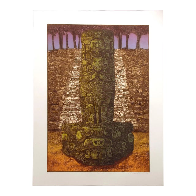 Dean Meeker Copan Original Signed Intaglio Collagraph Artwork For Sale