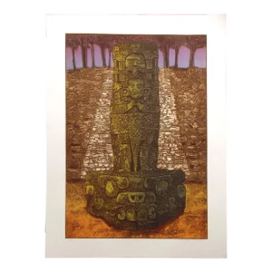 Dean Meeker Copan Original Signed Intaglio Collagraph Artwork