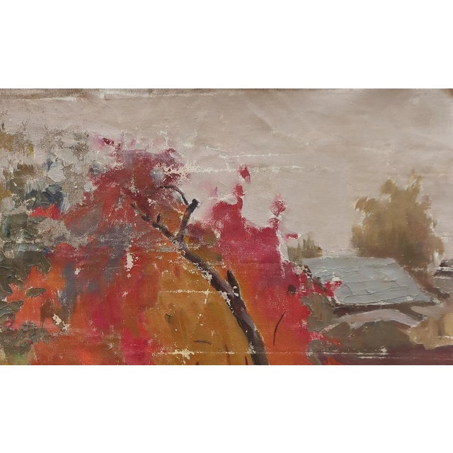 Realism Autumn Landscape Oil Painting, Ukrainian Art (1970) For Sale - Image 3 of 6