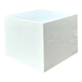 Vintage Postmodern Lucite Box Side Table For Sale