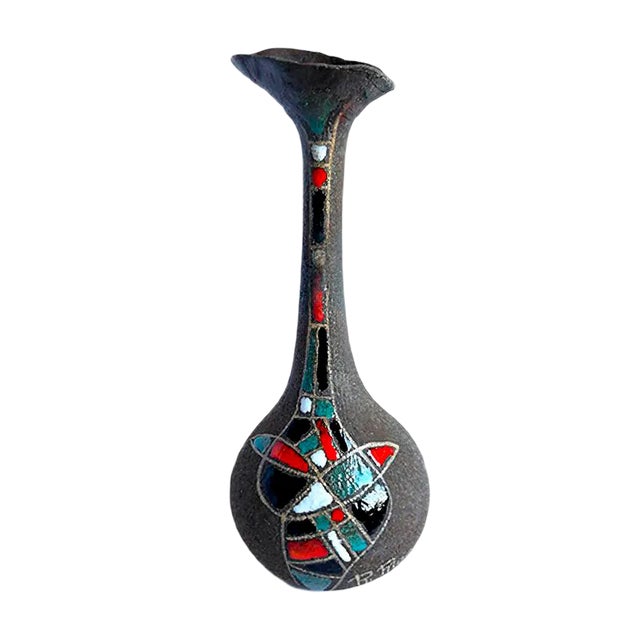 Mid-Century Italian Ceramic Vase by Roberto Rigon For Sale