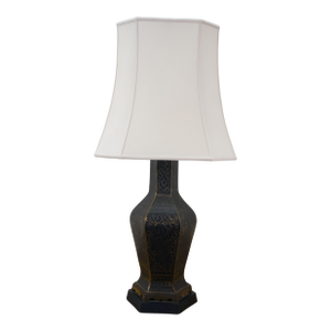 Mid 20th Century Mid Century Modern Enameled Brass Thai Dancing Figures Table Lamp 36"