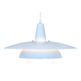 Vintage Danish Hanging Lamp in White, 1970s For Sale