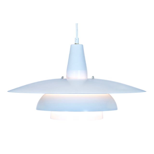 Vintage Danish Hanging Lamp in White, 1970s For Sale