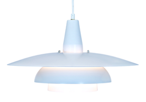 Vintage Danish Hanging Lamp in White, 1970s
