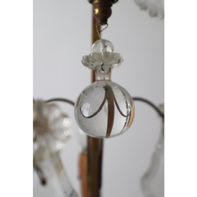 Chandelier with Clear Crystal Pendants and Champagne Smoky Glass For Sale - Image 13 of 18