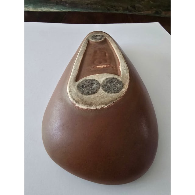 Chestnut Vintage Mid Century Modern Italian Ceramic Centerpiece For Sale - Image 8 of 10