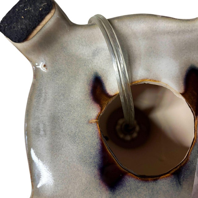 Mid 20th Century Mid-Century Modern White Ceramic Pineapple Pedestal Lamp - Single For Sale - Image 10 of 10