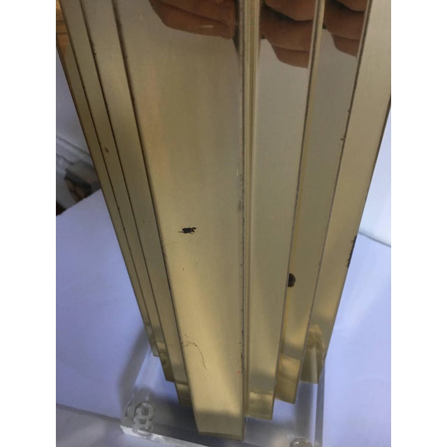 Skyscraper Brass and Lucite Table Lamp For Sale - Image 9 of 11
