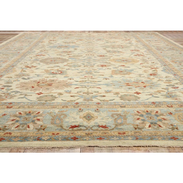 Beige Oversized Beige Persian Sultanabad Rug - 13'04 X 17'10 For Sale - Image 8 of 9
