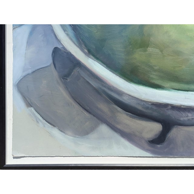 Paint Contemporary Abstract Surrealist Painting of a Green Pear in a Bathtub, 21st Century For Sale - Image 7 of 10
