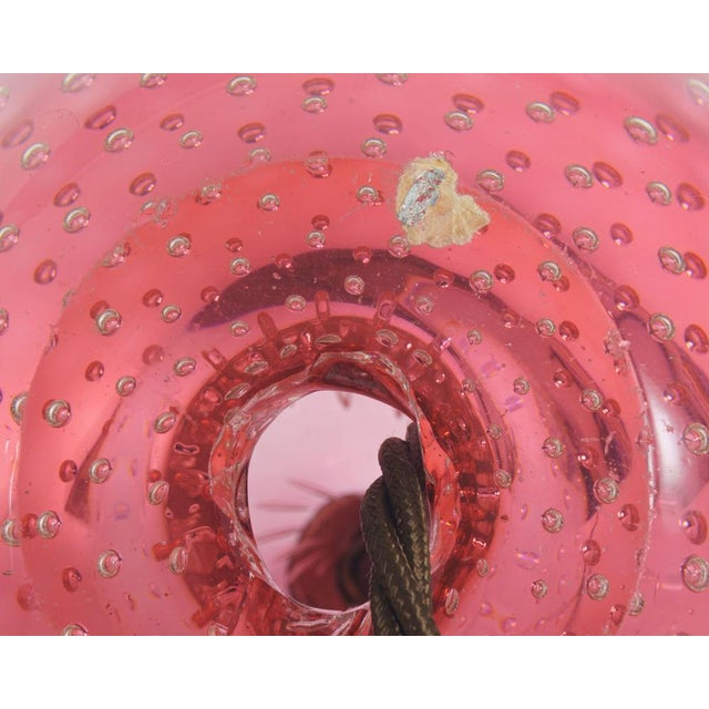 1960s Vintage Pink Bullicante Murano Glass Table Lamp by Archimede Seguso, 1960s For Sale - Image 5 of 6