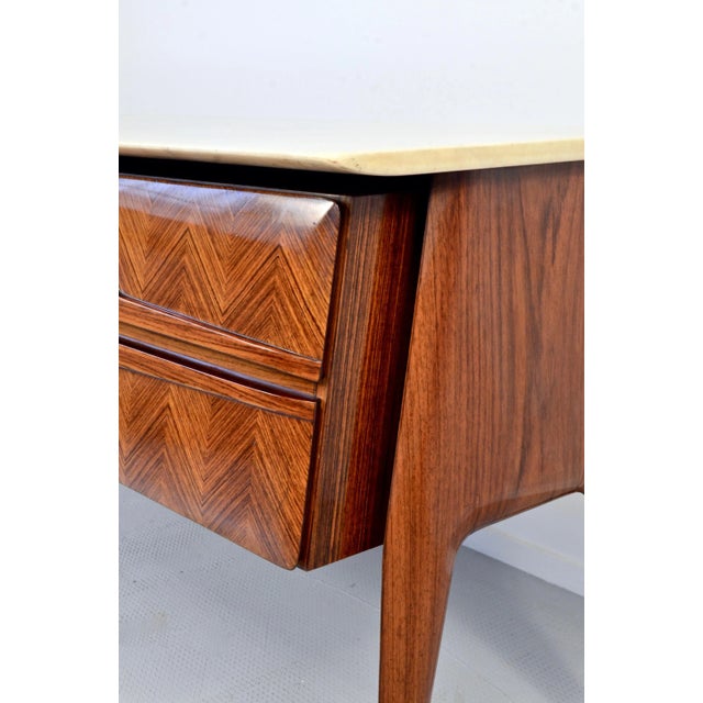 Italian Carrara Marble and Brass Sideboard, 1960s, in Very Good conditions. Designed 1960 to 1969