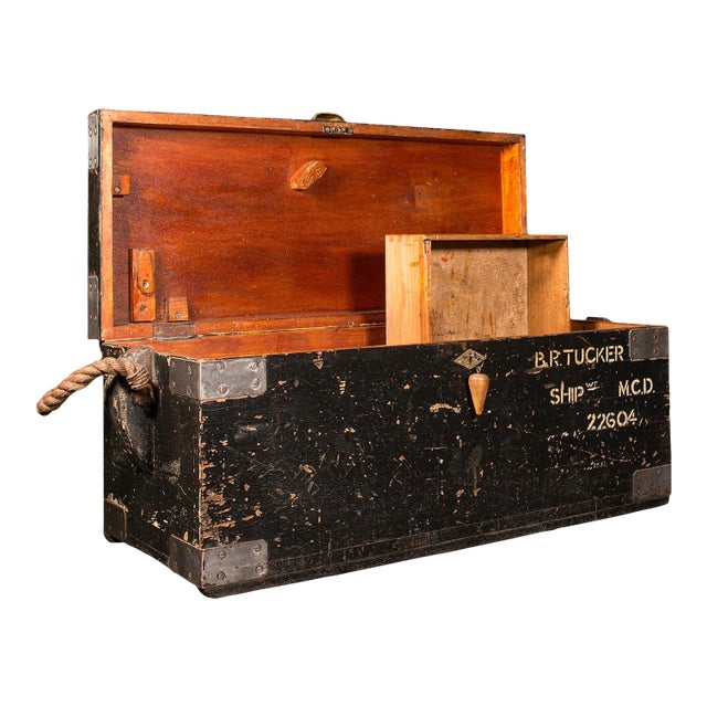 1940s Vintage English Cedar Shipwright's Tool Chest For Sale