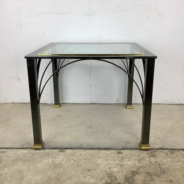 Regency Modern Dark Chrome and Glass End Table- Design Institute of America For Sale - Image 13 of 13