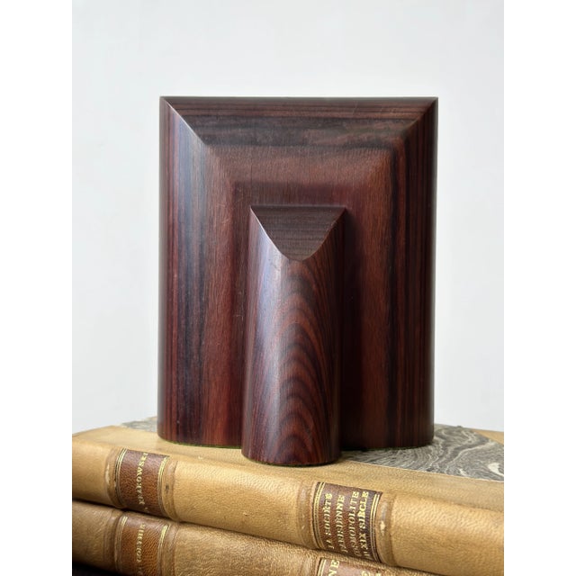 Brown Vintage Sculptural Exotic Zebrawood Bookends With Expressive Grain, a Pair, Circa 1940s For Sale - Image 8 of 12
