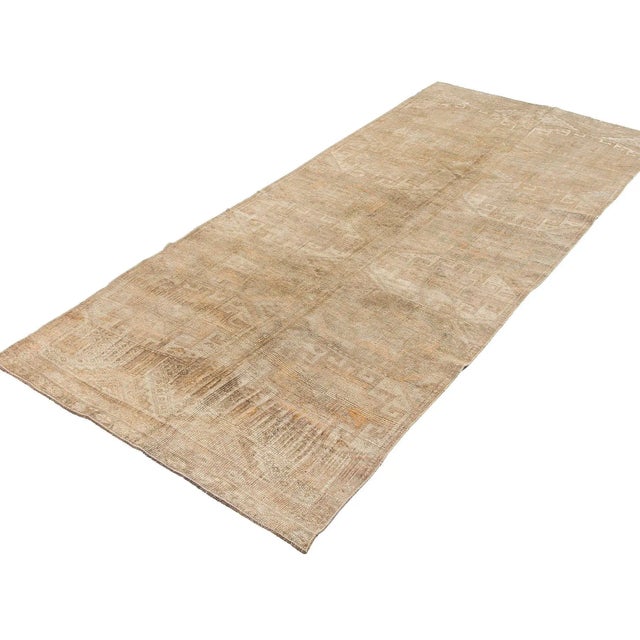 Traditional Turkish Washed Out Vintage Wool Rug For Sale - Image 3 of 6