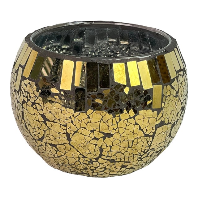 Gold Mercury Glass Bowl For Sale