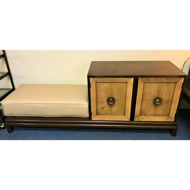 Fantastic and hard to find Mid-Century Modern cabinet with side platform and new cushion in the Style of Renzo Rutili....