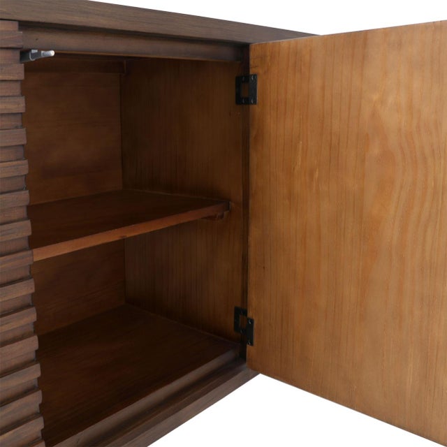 Slatted Acacia Wood Sideboard For Sale In Los Angeles - Image 6 of 6