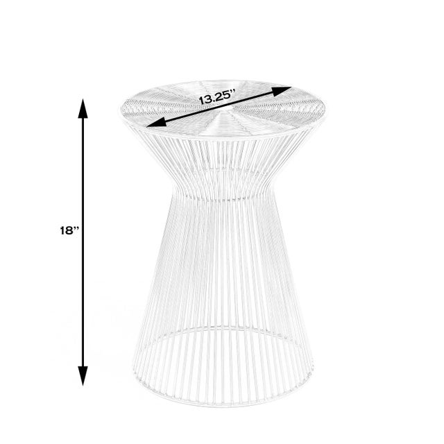 Transitional Greeley Silver Metal Accent Table, Silver For Sale - Image 3 of 9