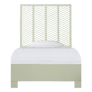 Liam Platform Bed Twin Extra Long - Celery Green For Sale