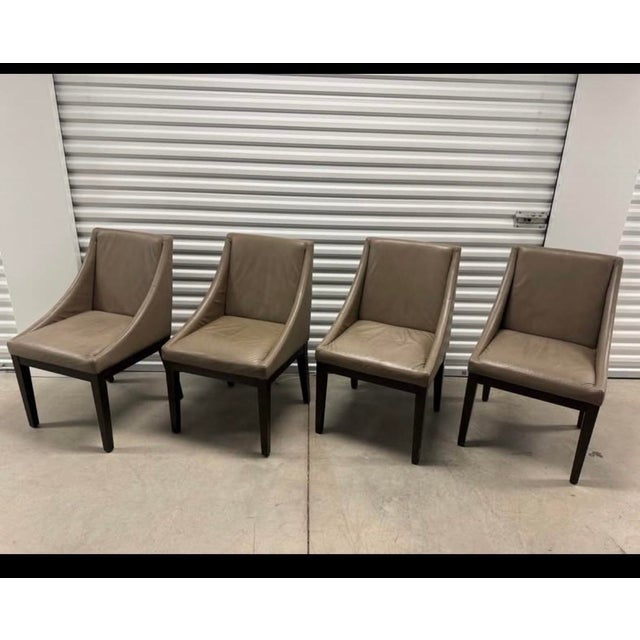 Mid-Century Modern West Elm Leather Chairs For Sale - Image 3 of 4