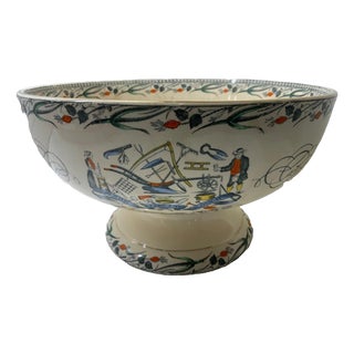 Late 19th Century Burgess & Leigh Farmers Arms 12" Punch Bowl, 8 cups , God Speed The Plough For Sale