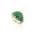 Green 3.6 Ctw Emerald Cluster Dome Ring in 18k Gold Size 7 For Sale - Image 8 of 10