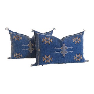 Handmade Cactus Silk Pillow Covers - a Pair For Sale